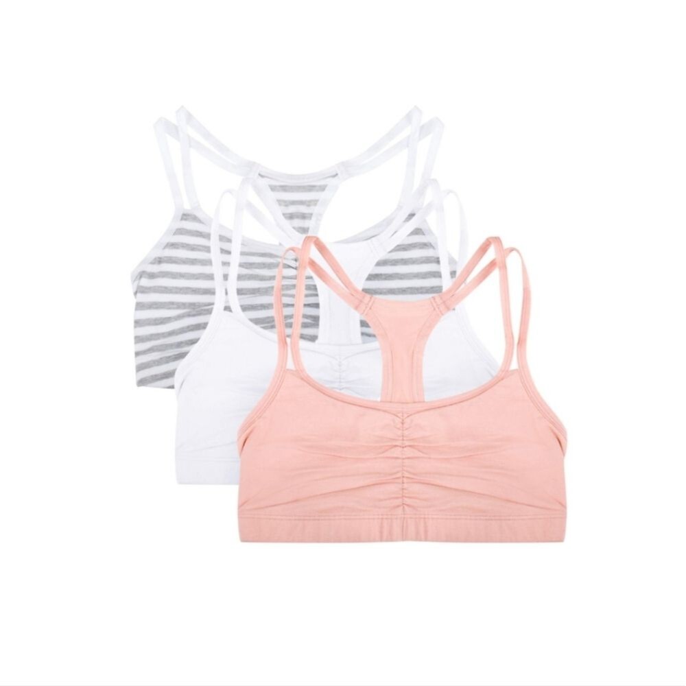 Fruit of the Loom Women's Spaghetti Strap Cotton Sports Bra, 3-Pack Size34